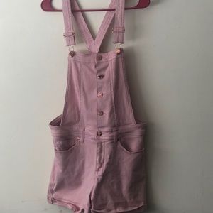 Pink guess overalls